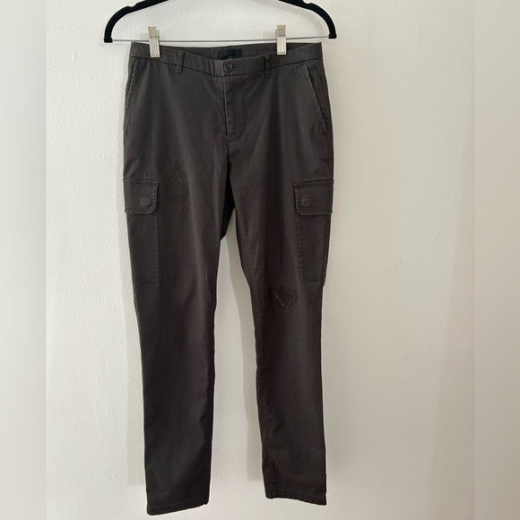 ATM ANTHONY THOMAS MELILLO Stretch Cotton Distressed Cargo Pants - Picture 3 of 11